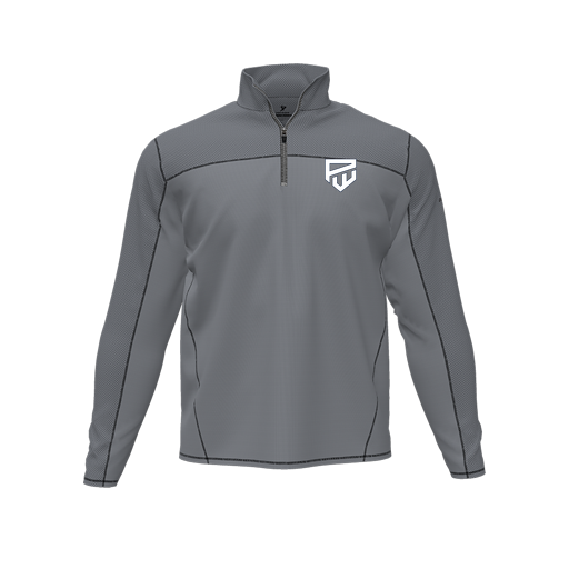 [CUS-DFW-QTRZ-PER-LSL-GRY-AS-LOGO1] Quarter Zip Pullover (Adult S, Gray, Logo 1)