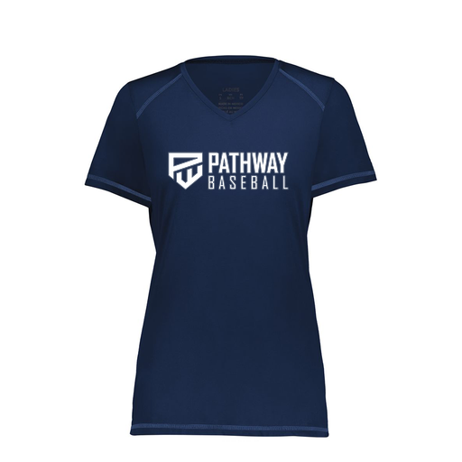 [6844.065.XS-LOGO2] Women's SoftTouch Short Sleeve (Female Adult XS, Navy, Logo 2)