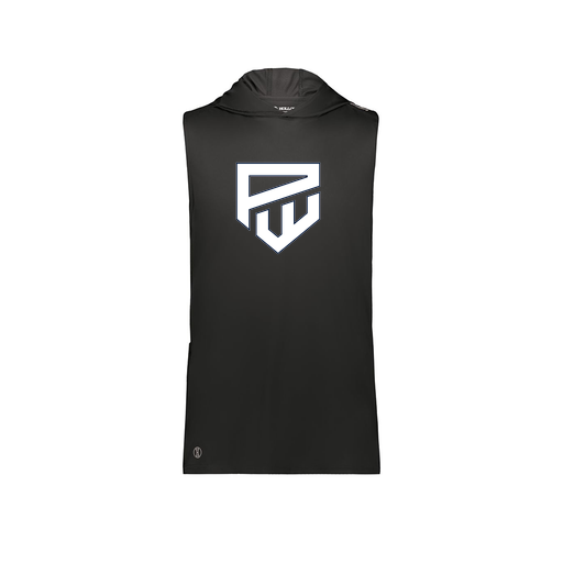 [222590.080.XS-LOGO1] Men's CoolDry Sleeveless Hoodie (Adult XS, Black, Logo 1)