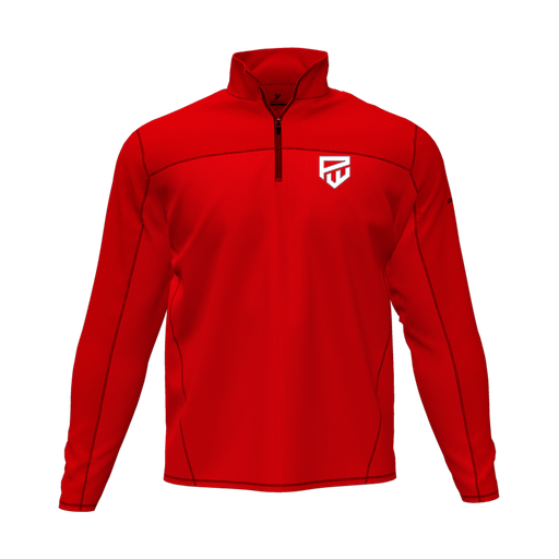 [CUS-DFW-QTRZ-PER-LSL-RED-AS-LOGO1] Quarter Zip Pullover (Adult S, Red, Logo 1)
