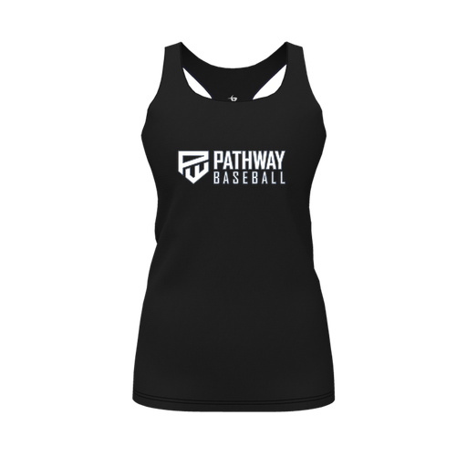 [CUS-DFW-RCBK-PER-BLK-FYS-LOGO2] Racerback Tank Top (Female Youth S, Black, Logo 2)