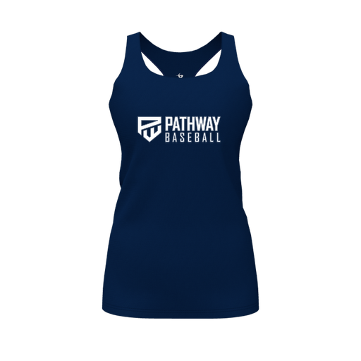 [CUS-DFW-RCBK-PER-NVY-FYS-LOGO2] Racerback Tank Top (Female Youth S, Navy, Logo 2)