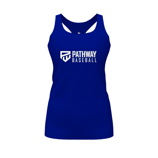 [CUS-DFW-RCBK-PER-RYL-FYS-LOGO2] Racerback Tank Top (Female Youth S, Royal, Logo 2)