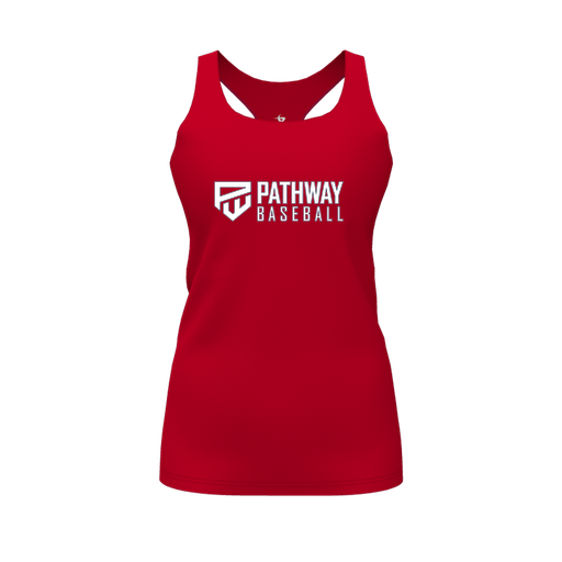 [CUS-DFW-RCBK-PER-RED-FYS-LOGO2] Racerback Tank Top (Female Youth S, Red, Logo 2)