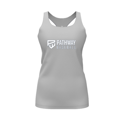 [CUS-DFW-RCBK-PER-GRY-FYS-LOGO2] Racerback Tank Top (Female Youth S, Gray, Logo 2)