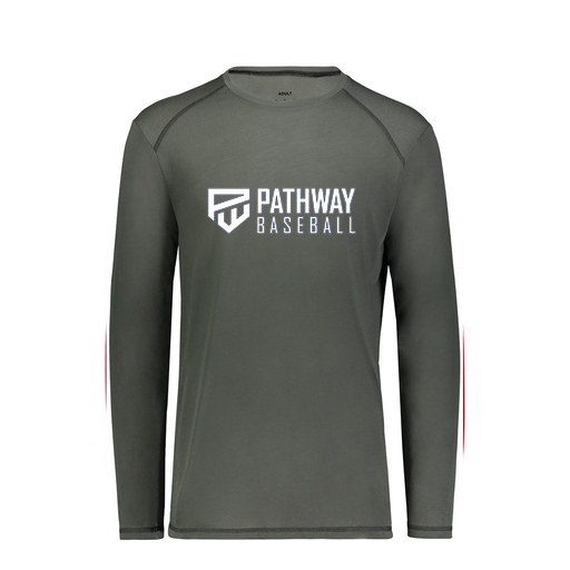 [6845.98D.S-LOGO2] Men's SoftTouch Long Sleeve (Adult S, Gray, Logo 2)