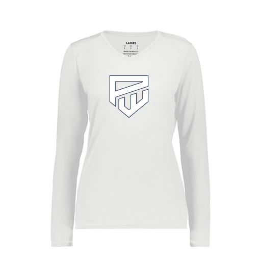 [6847.005.XS-LOGO1] Women's SoftTouch Long Sleeve (Female Adult XS, White, Logo 1)