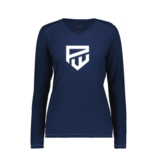 [6847.065.XS-LOGO1] Women's SoftTouch Long Sleeve (Female Adult XS, Navy, Logo 1)