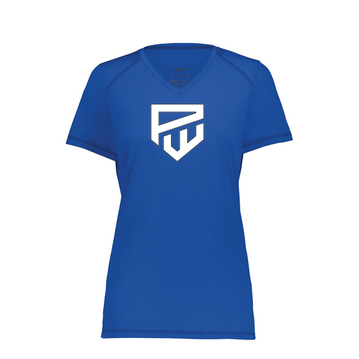 [6844.060.XS-LOGO1] Women's SoftTouch Short Sleeve (Female Adult XS, Royal, Logo 1)