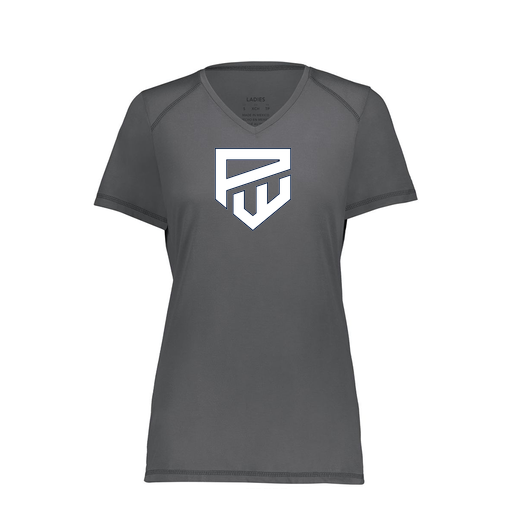 [6844.98D.XS-LOGO1] Women's SoftTouch Short Sleeve (Female Adult XS, Gray, Logo 1)