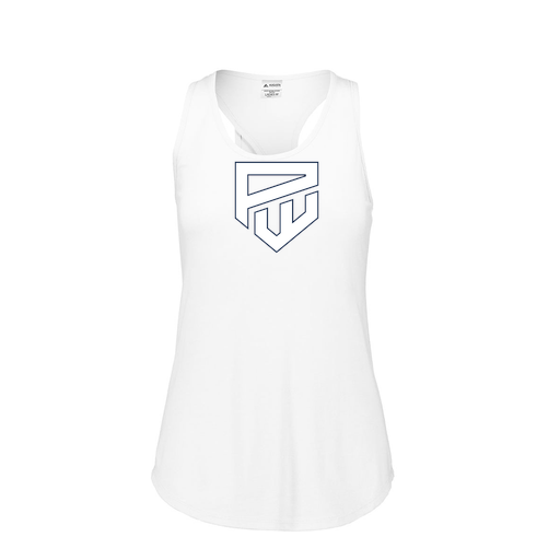 [FT0TUBWH-FAS-LOGO1] Ladies Tri Blend Tank Top (Female Adult S, White, Logo 1)