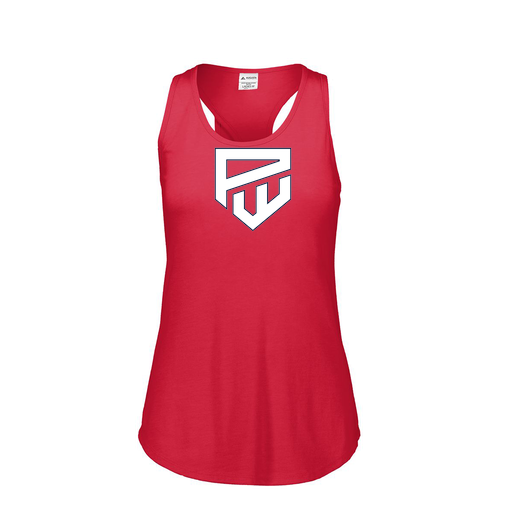 [3078.V96.S-LOGO1] Ladies Tri Blend Tank Top (Female Adult S, Red, Logo 1)