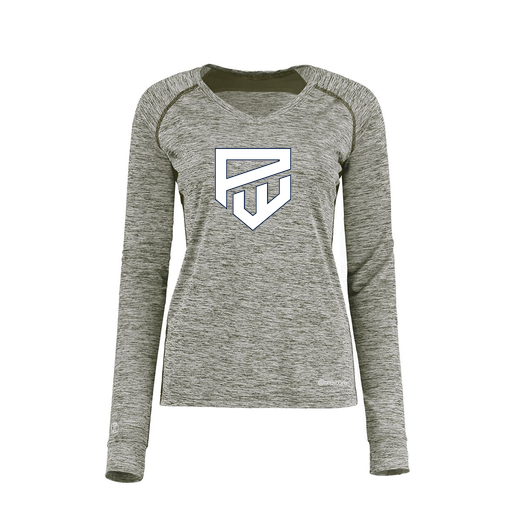 [222770.K94.XS-LOGO1] Ladies Electric Long Sleeve Shirt (Female Adult XS, Gray, Logo 1)