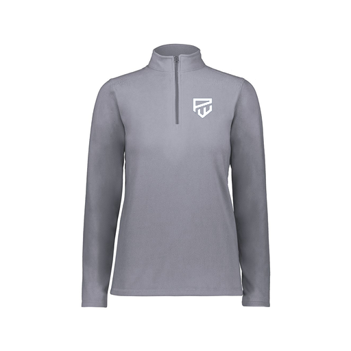 [6864.059.XS-LOGO1] Ladies MicroFleece 1/4 Zip Pullover (Female Adult XS, Gray, Logo 1)
