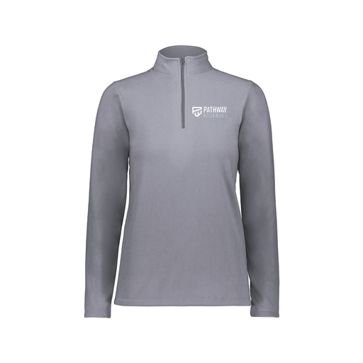 [6864.059.XS-LOGO2] Ladies MicroFleece 1/4 Zip Pullover (Female Adult XS, Gray, Logo 2)