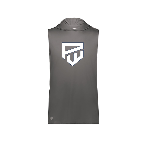 [222590.98D.XS-LOGO1] Men's CoolDry Sleeveless Hoodie (Adult XS, Gray, Logo 1)