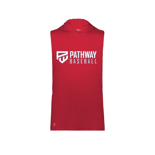 [222590.083.XS-LOGO2] Men's CoolDry Sleeveless Hoodie (Adult XS, Red, Logo 2)