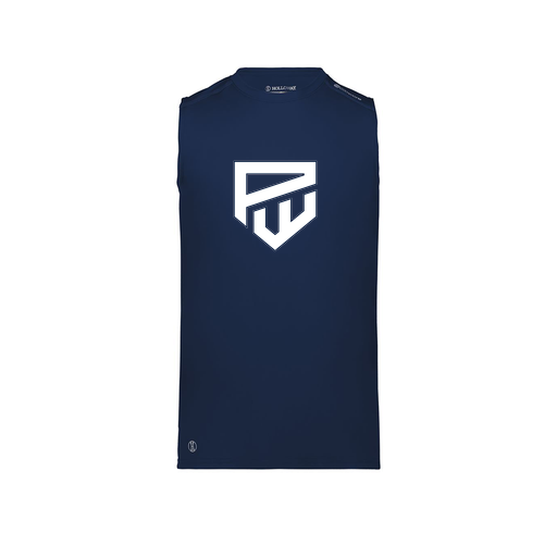 [222593.065.S-LOGO1] Men's CoolDry TankTop (Adult S, Navy, Logo 1)