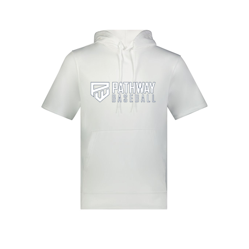 [6871.005.S-LOGO2] Men's Dri Fit Short Sleeve Hoodie (Adult S, White, Logo 2)