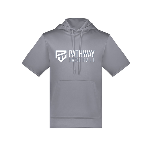 [6871.059.S-LOGO2] Men's Dri Fit Short Sleeve Hoodie (Adult S, Gray, Logo 2)