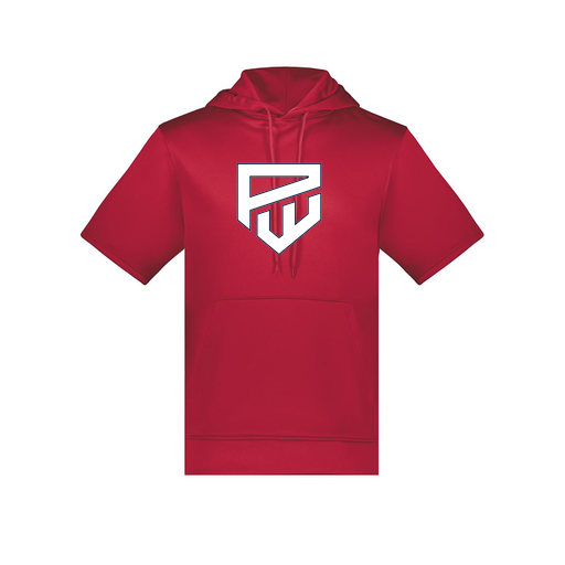 [6871.083.S-LOGO1] Men's Dri Fit Short Sleeve Hoodie (Adult S, Red, Logo 1)