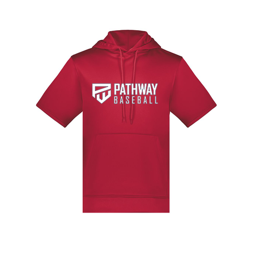 [6871.083.S-LOGO2] Men's Dri Fit Short Sleeve Hoodie (Adult S, Red, Logo 2)