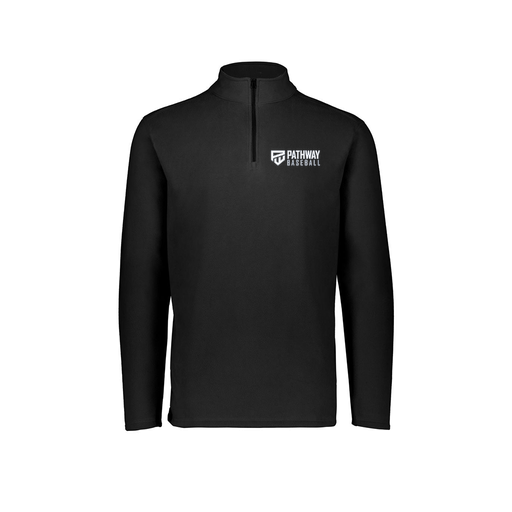 [6863.080.XS-LOGO2] Men's MicroFleece 1/4 Zip Pullover (Adult XS, Black, Logo 2)