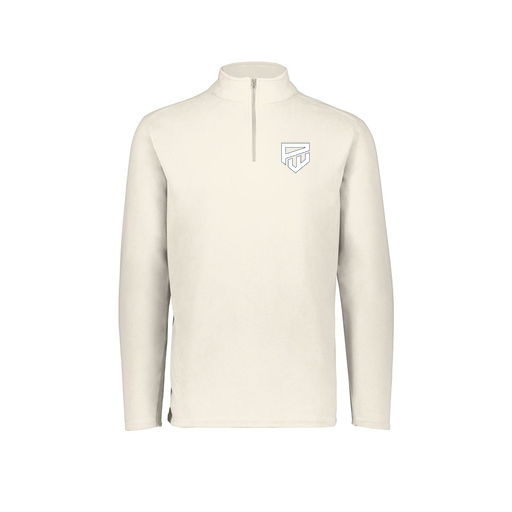 [6863.53T.XS-LOGO1] Men's MicroFleece 1/4 Zip Pullover (Adult XS, White, Logo 1)