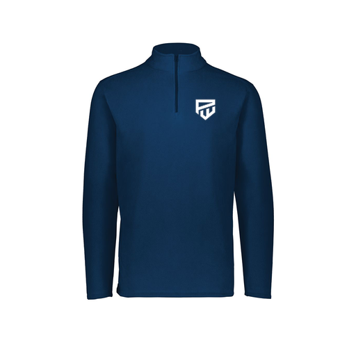 [6863.065.XS-LOGO1] Men's MicroFleece 1/4 Zip Pullover (Adult XS, Navy, Logo 1)