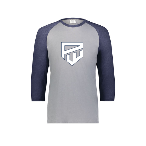 [6880.29V.S-LOGO1] Youth Vintage 3/4 T-Shirt (Youth S, Navy, Logo 1)