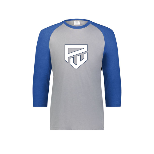 [6880.28V.S-LOGO1] Youth Vintage 3/4 T-Shirt (Youth S, Royal, Logo 1)