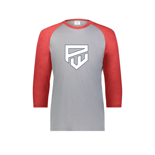 [6880.27V.S-LOGO1] Youth Vintage 3/4 T-Shirt (Youth S, Red, Logo 1)