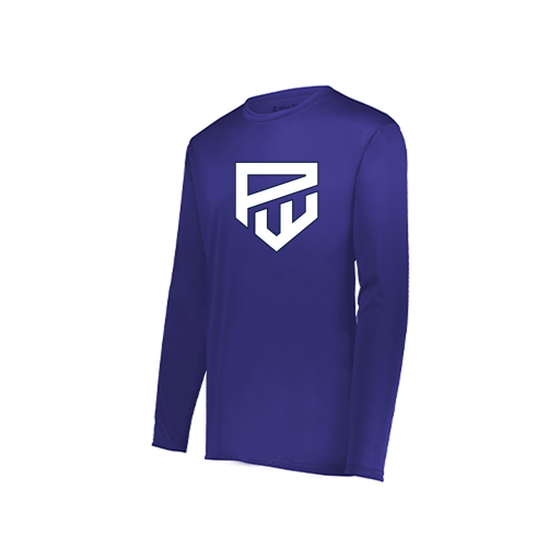 [222822.747.XS-LOGO1] Men's LS Smooth Sport Shirt (Adult XS, Purple, Logo 1)