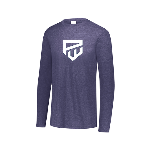 [FTLCUBNV-AXS-LOGO1] Decker Men's Tri-Blend T-Shirt - Long Sleeve (Adult XS, Navy, Logo 1)