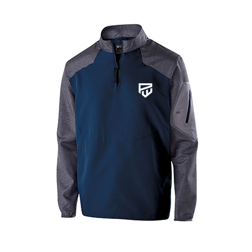 [229155.H03.XS-LOGO1] Men's Raider LS Pullover (Adult XS, Navy, Logo 1)