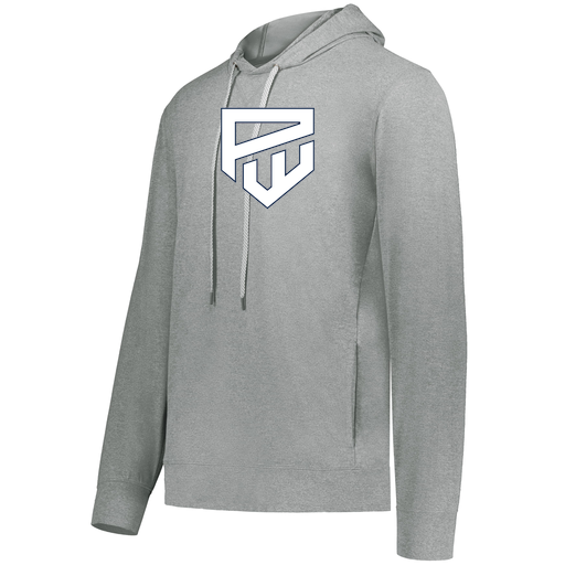 [222598.E83.S-LOGO1] Men's Ventura Thin Knit Hoodie (Adult S, Silver, Logo 1)