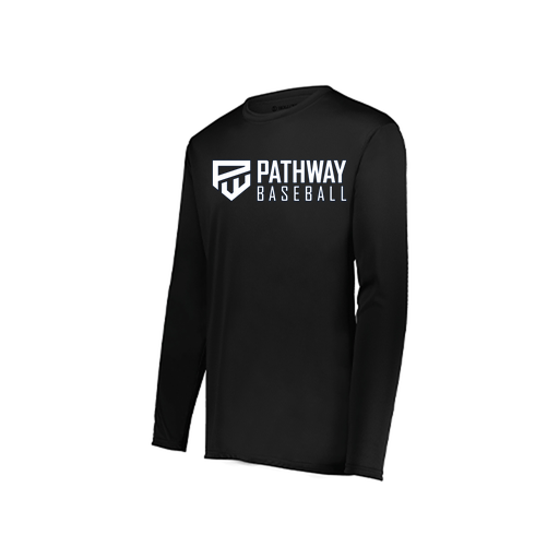 [222823.080.S-LOGO2] Youth LS Smooth Sport Shirt (Youth S, Black, Logo 2)