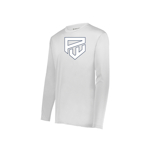 [222823.005.S-LOGO1] Youth LS Smooth Sport Shirt (Youth S, White, Logo 1)