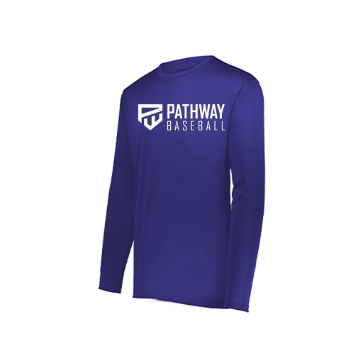 [222823.747.S-LOGO2] Youth LS Smooth Sport Shirt (Youth S, Purple, Logo 2)
