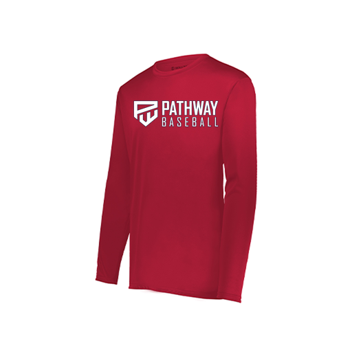 [222823.083.S-LOGO2] Youth LS Smooth Sport Shirt (Youth S, Red, Logo 2)
