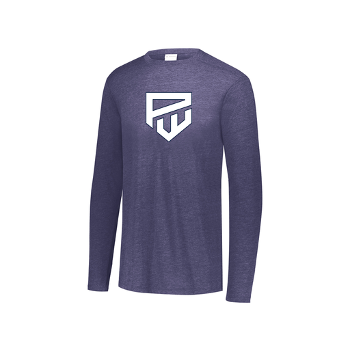 [FTLCUBNV-YS-LOGO1] Decker Youth Tri-Blend T-Shirt - Long Sleeve (Youth S, Navy, Logo 1)