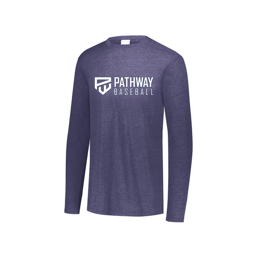 [3076.72N.S-LOGO2] Youth LS Ultra-blend T-Shirt (Youth S, Navy, Logo 2)