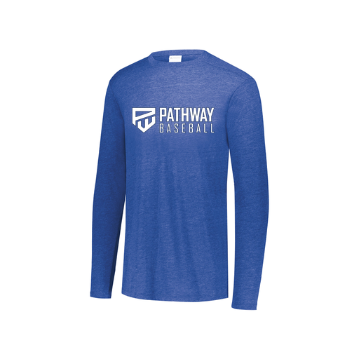 [FTLCUBRY-YS-LOGO2] Decker Youth Tri-Blend T-Shirt - Long Sleeve (Youth S, Royal, Logo 2)