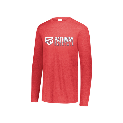 [3076.V96.S-LOGO2] Youth LS Ultra-blend T-Shirt (Youth S, Red, Logo 2)