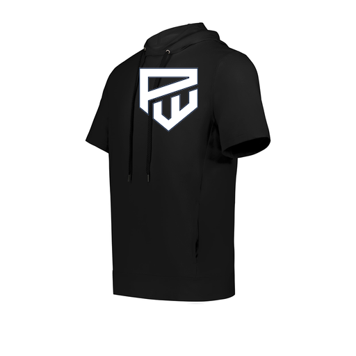 [222605.080.S-LOGO1] YOUTH VENTURA SOFT KNIT SHORT SLEEVE HOODIE (Youth S, Black, Logo 1)