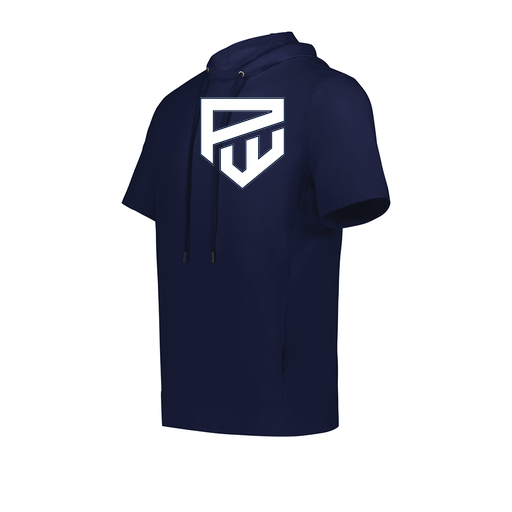 [222605.065.S-LOGO1] YOUTH VENTURA SOFT KNIT SHORT SLEEVE HOODIE (Youth S, Navy, Logo 1)