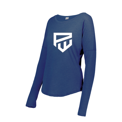 [3077.U55.XS-LOGO1] Ladies LS Ultra-blend T-Shirt (Female Adult XS, Royal, Logo 1)