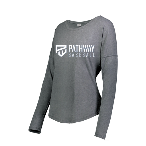 [3077.013.XS-LOGO2] Ladies LS Ultra-blend T-Shirt (Female Adult XS, Gray, Logo 2)